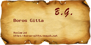 Boros Gitta névjegykártya