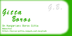 gitta boros business card